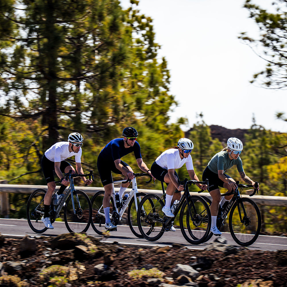 Mens Forcella Race Bib Shorts (Black/Black) (model: joe & barnaby)