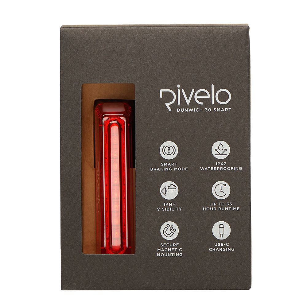 Rivelo Dunwich 30 Smart Rear Bike Light (Black) (studio)