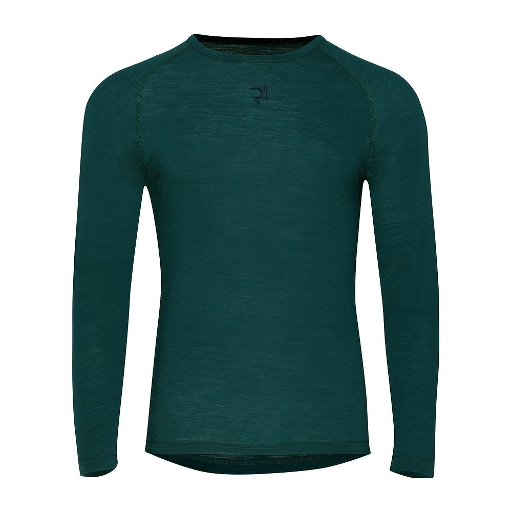 Rivelo Mens Hathersage Merino Blend Long Sleeve Base Layer (Petrol)  (studio)