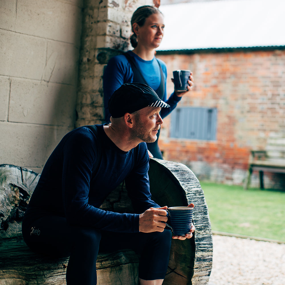 Rivelo Mens Hathersage Merino Blend Long Sleeve Base Layer (Navy/Black)