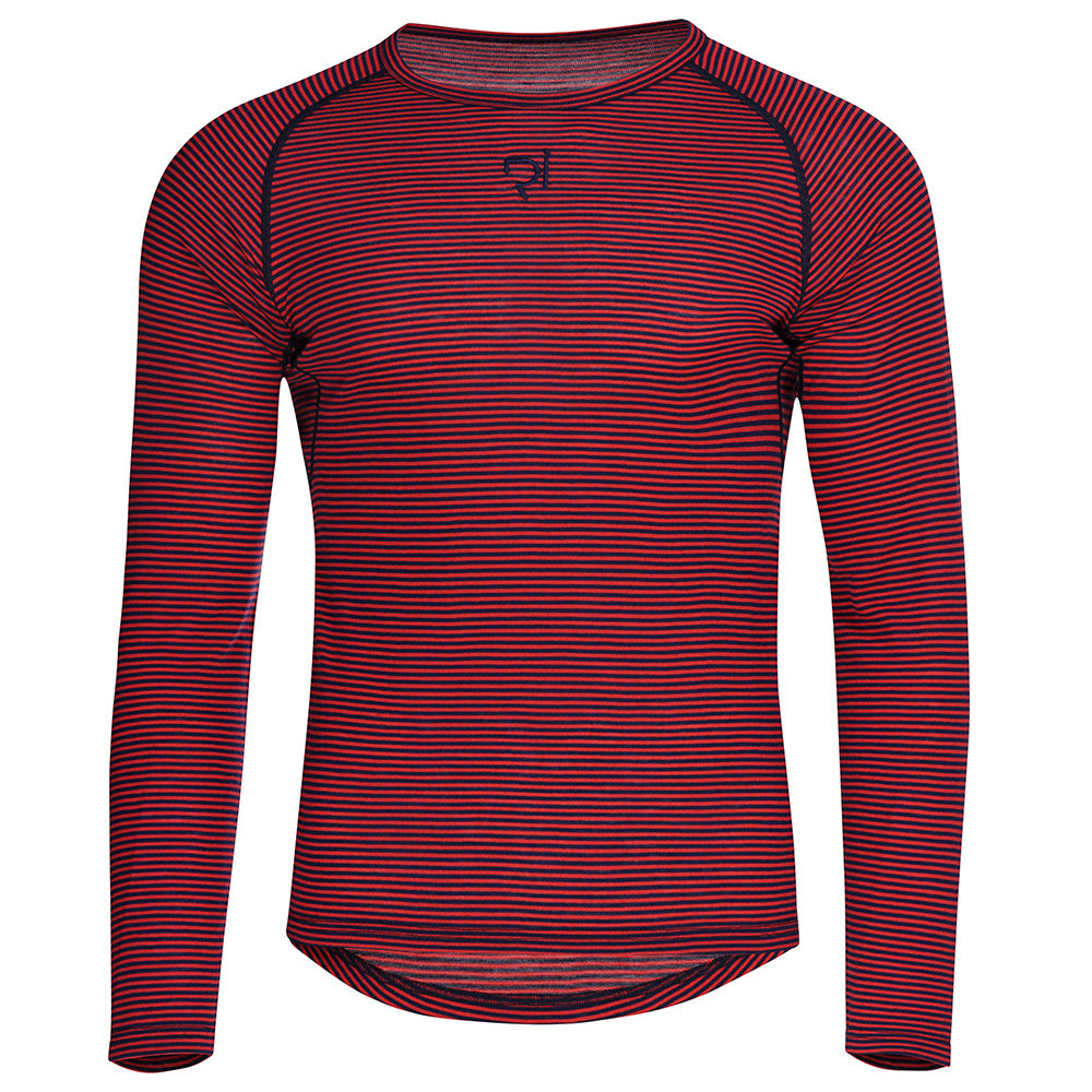Rivelo Mens Hathersage Merino Blend Long Sleeve Base Layer (Navy/Red) (studio)
