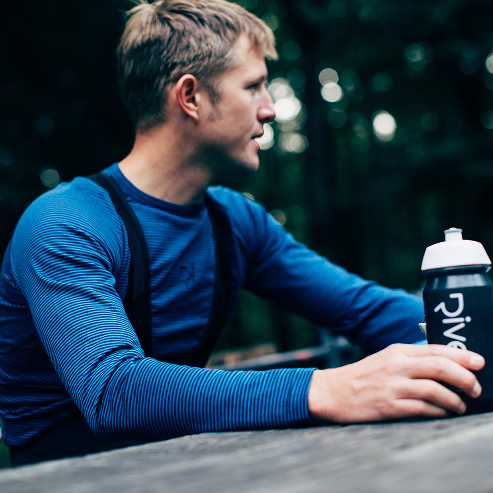 Rivelo Mens Hathersage Merino Blend Long Sleeve Base Layer (Teal/Navy)