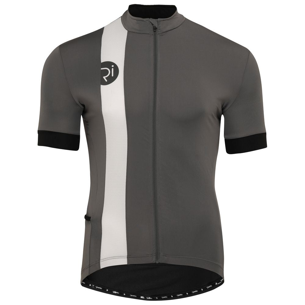 Rivelo Mens Newlands Jersey (Charcoal Grey/White) (studio)