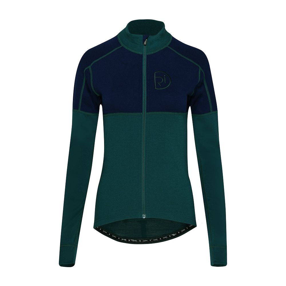 Rivelo Womens Alderbrook Merino Blend Long Sleeve Jersey (Petrol/Navy) (studio)