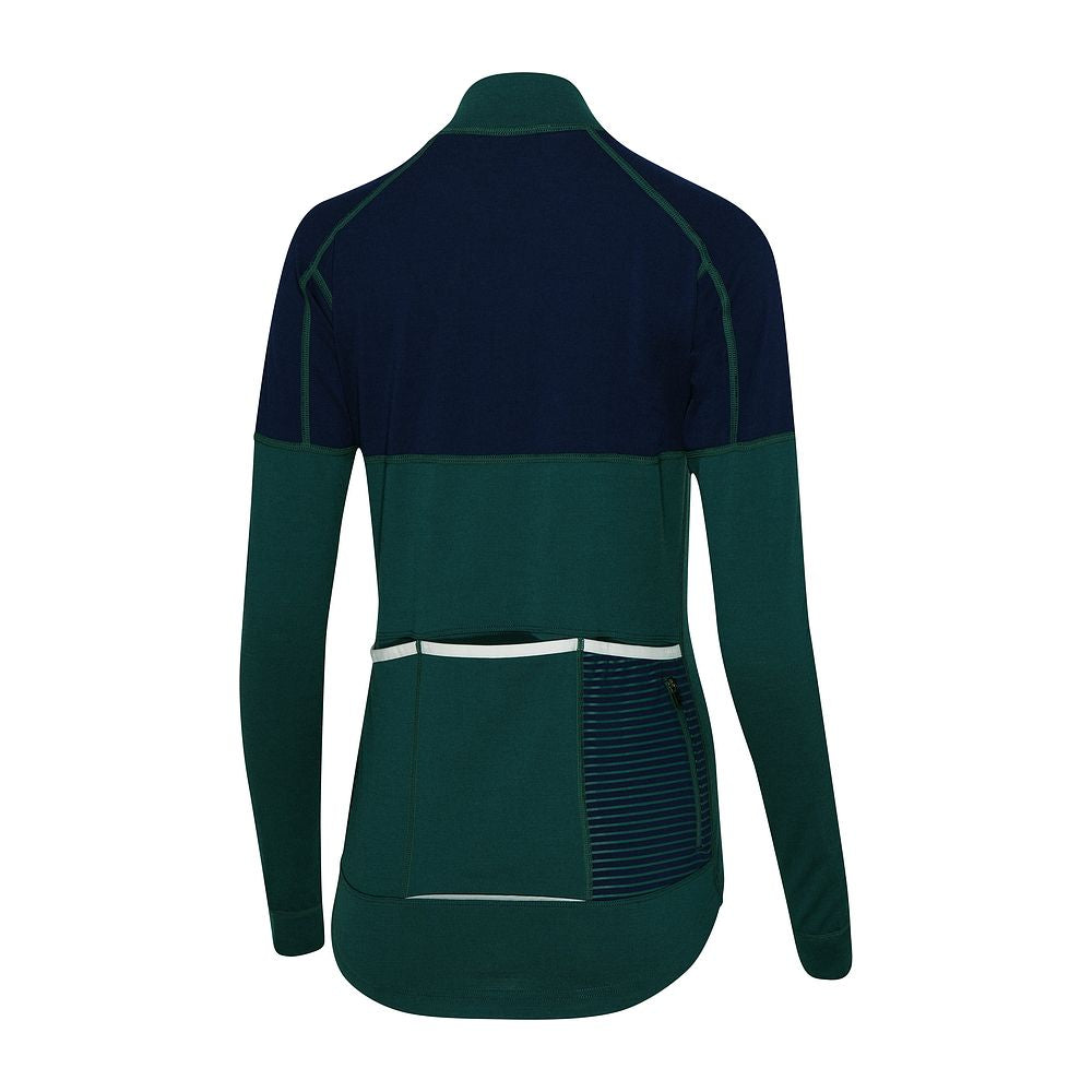 Rivelo Womens Alderbrook Merino Blend Long Sleeve Jersey (Petrol/Navy) (studio)