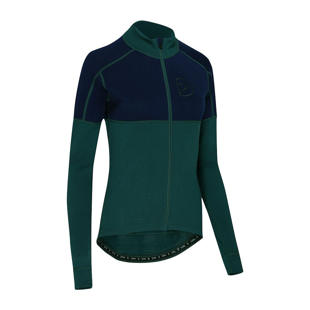 Rivelo Womens Alderbrook Merino Blend Long Sleeve Jersey (Petrol/Navy)  (studio)