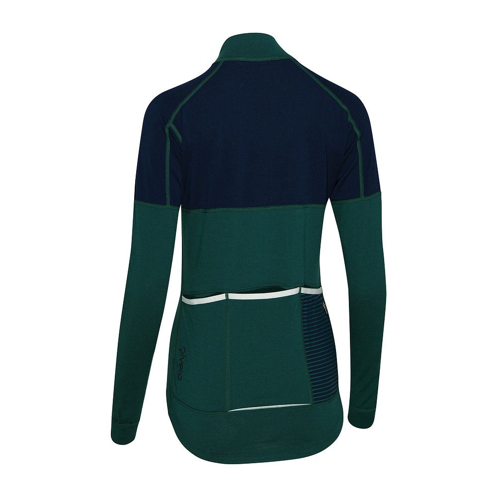 Rivelo Womens Alderbrook Merino Blend Long Sleeve Jersey (Petrol/Navy) (studio)