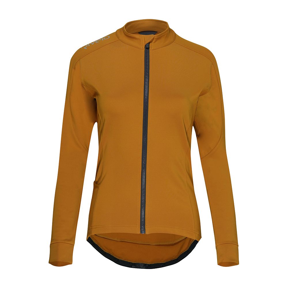 Rivelo Womens Eco Frensham Thermal Long Sleeve Jersey (Mustard/Asphalt)  (studio)