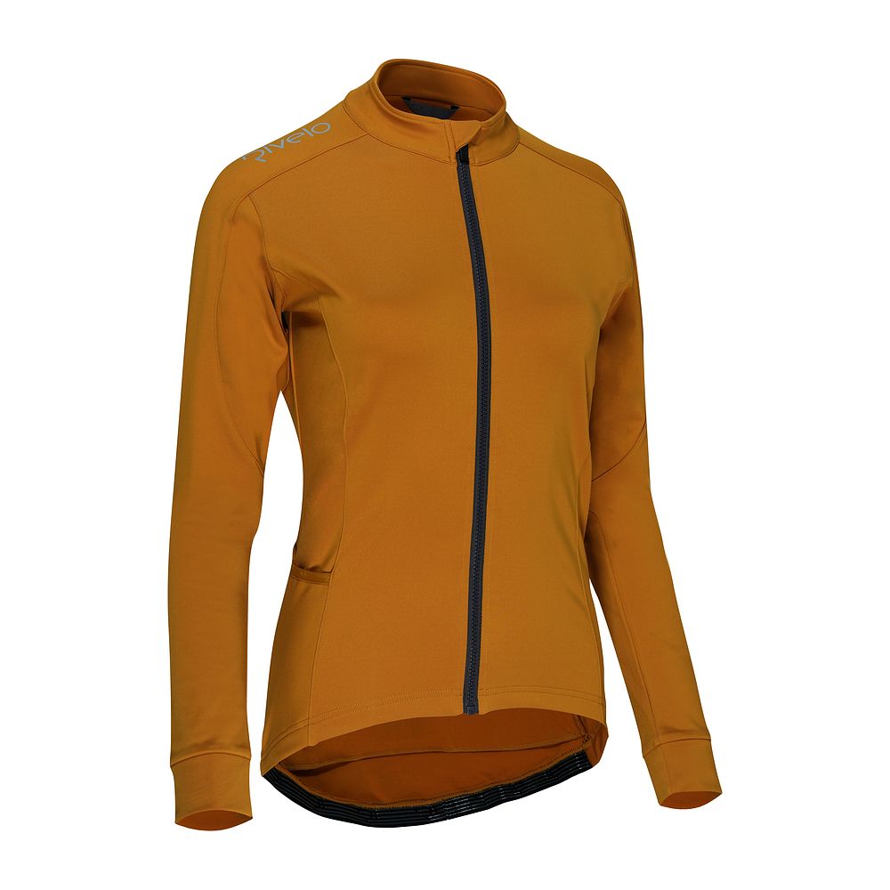 Rivelo Womens Eco Frensham Thermal Long Sleeve Jersey (Mustard/Asphalt)  (studio)
