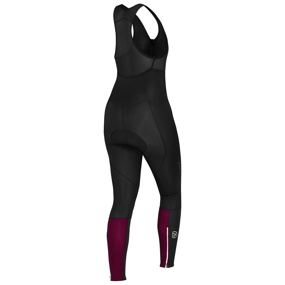 Rivelo Womens Eco Monsal Thermal Bib Tights (Black/Magenta) (studio)