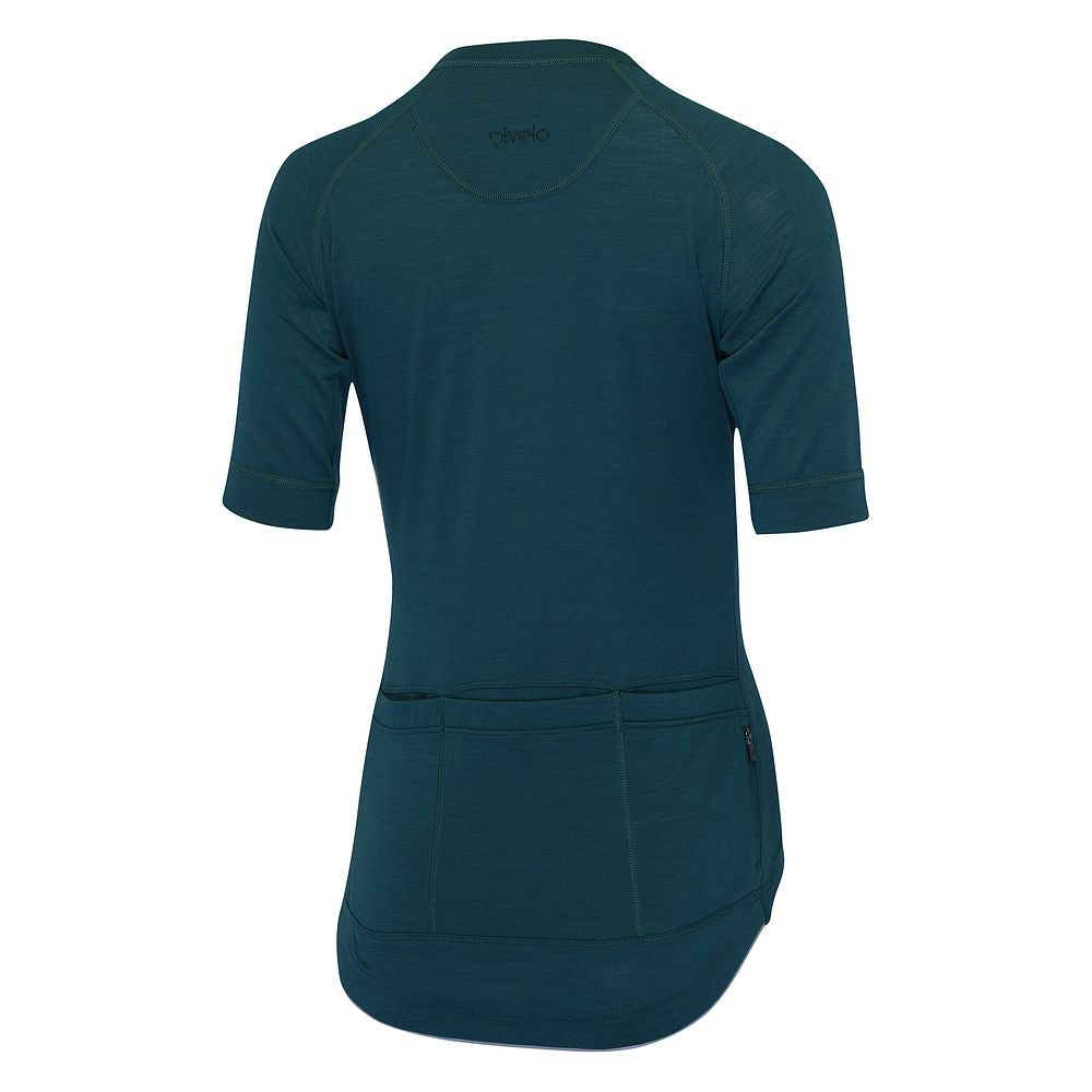 Womens Cranbrook SS Merino Blend Jersey (Petrol) (studio)