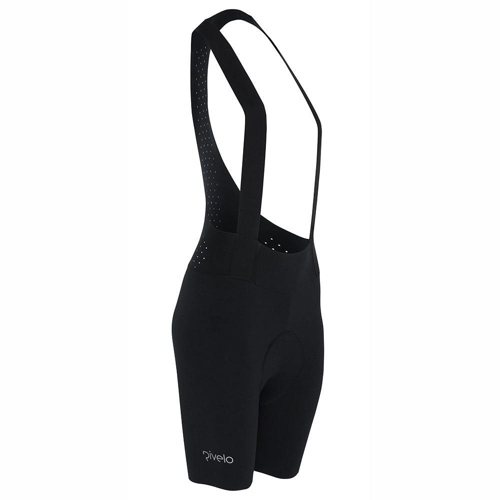 Womens Forcella Race Bib Shorts (Black/Black) (studio)