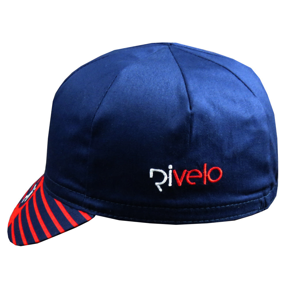 Rivelo Blissford Cycling Cap (Navy/Red) (studio)