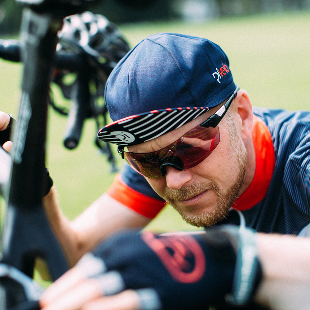 Rivelo Blissford Cycling Cap (Navy/Red)