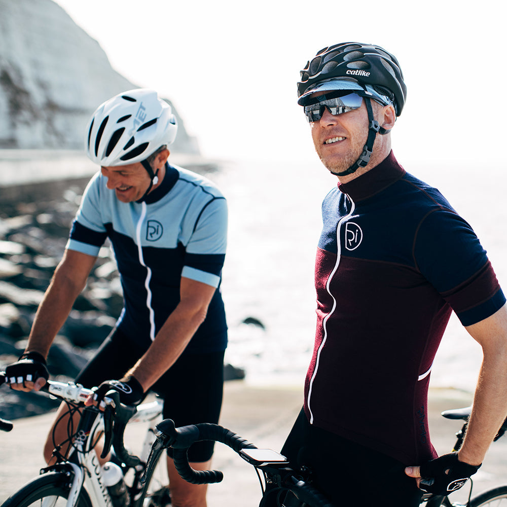 Mens Barbondale Merino Blend Jersey (Burgundy/Navy)