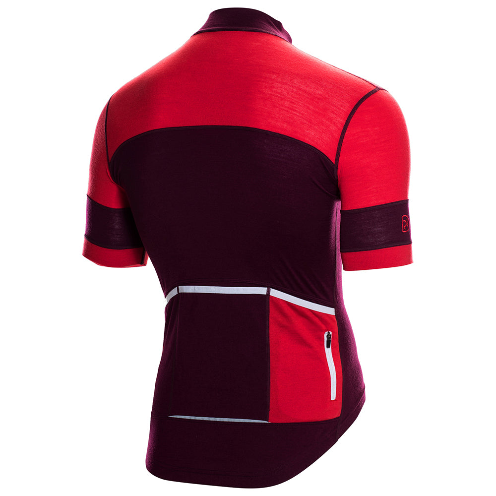 Rivelo Mens Barbondale Merino Blend Jersey (Burgundy/Red) (studio)