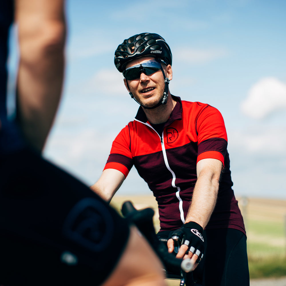 Rivelo | Mens Barbondale Merino Blend Jersey (Burgundy/Red)