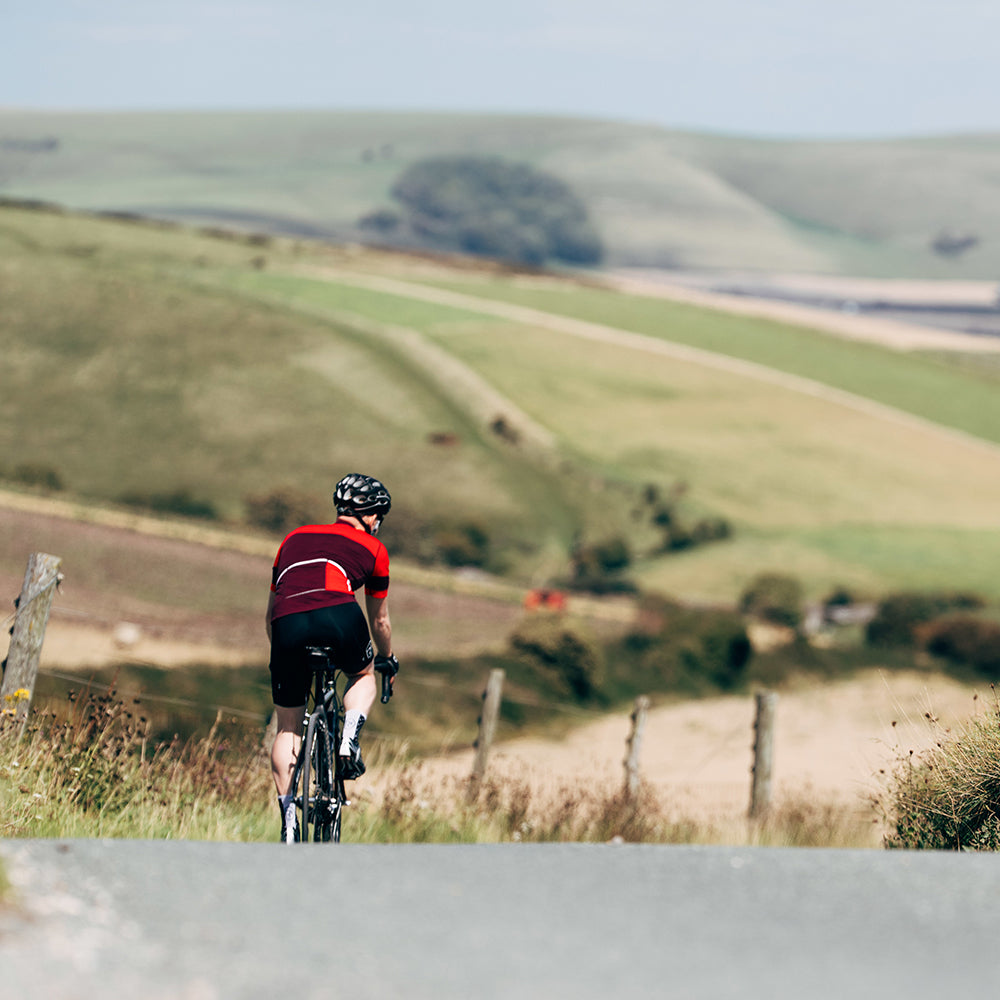 Rivelo | Mens Barbondale Merino Blend Jersey (Burgundy/Red)