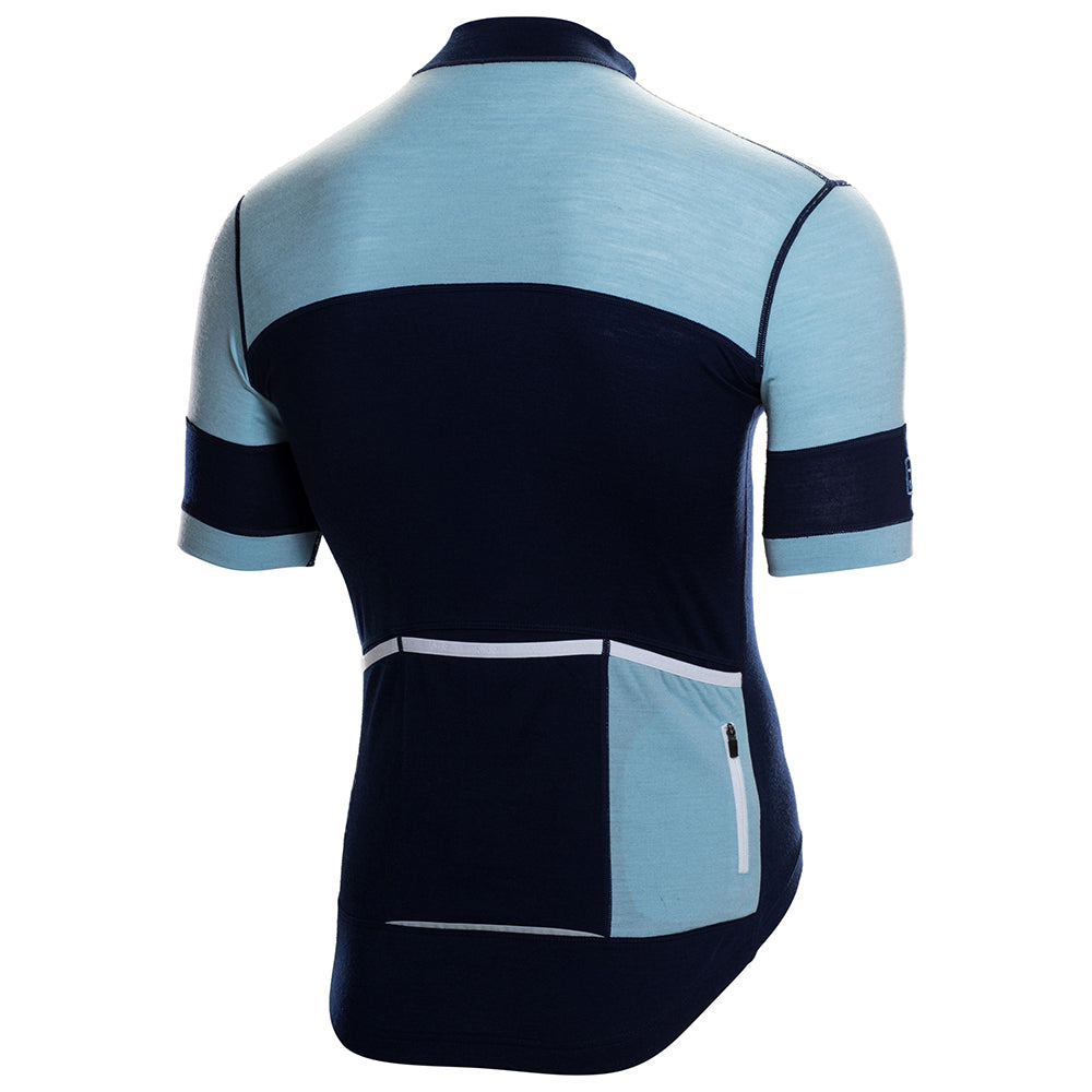 Rivelo Mens Barbondale Merino Blend Jersey (Navy/Blue) (studio)