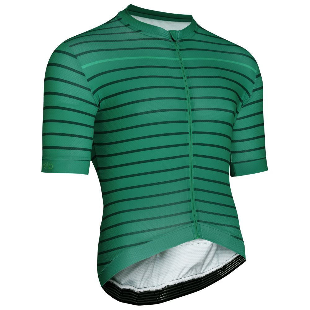 Rivelo Mens Barhatch Jersey (Green Stripe) (studio)