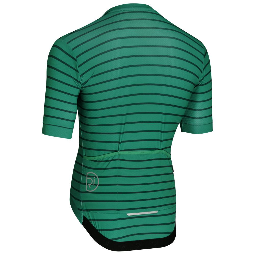 Rivelo Mens Barhatch Jersey (Green Stripe) (studio)
