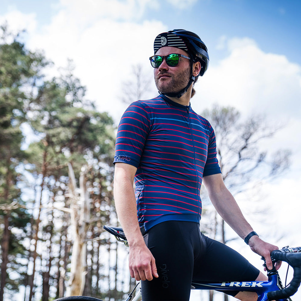Rivelo Mens Barhatch Jersey (Navy Stripe)