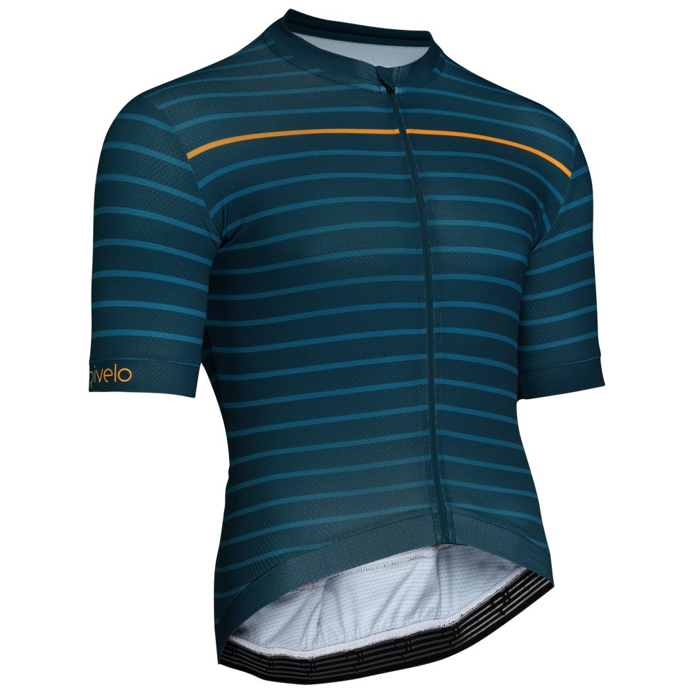 Rivelo Mens Barhatch Jersey (Petrol Stripe) (studio)