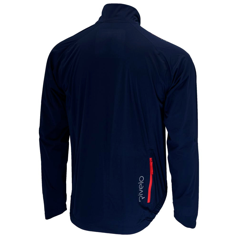 Rivelo Mens Cairnwell High Performance Rain Jacket (Navy/Red) (studio)
