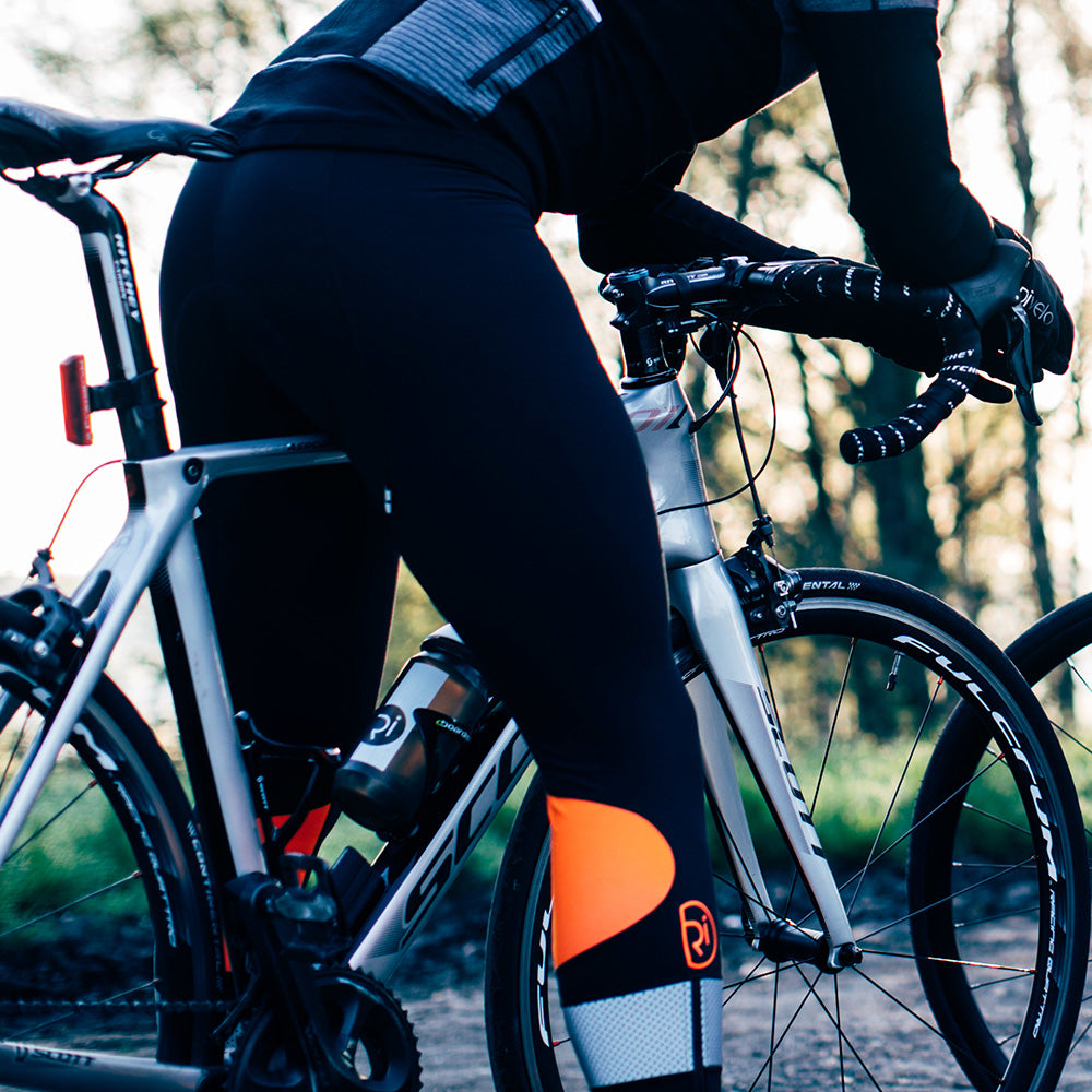 Rivelo Mens Camberwell Bib Tights (Black/Fluro Orange)