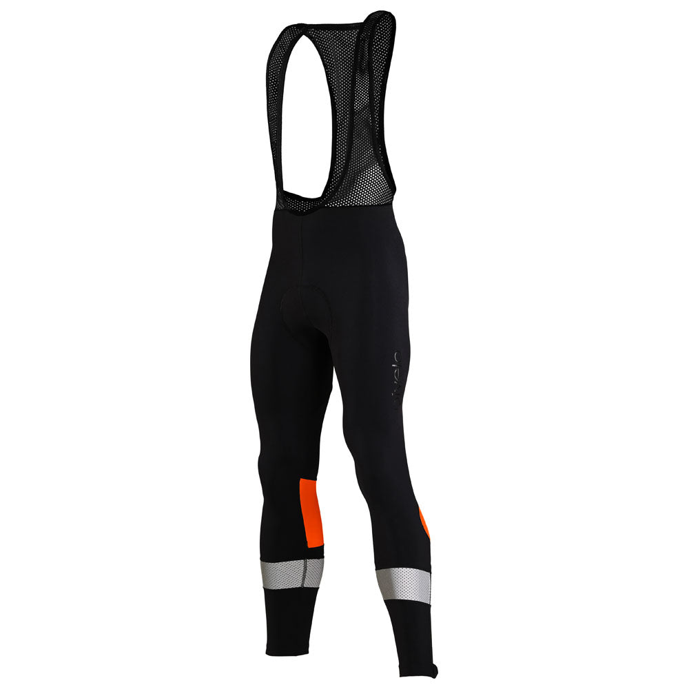 Rivelo Mens Camberwell Bib Tights (Black/Fluro Orange) (studio)