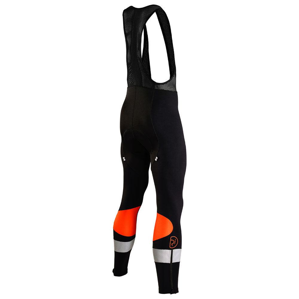 Rivelo Mens Camberwell Bib Tights (Black/Fluro Orange) (studio)