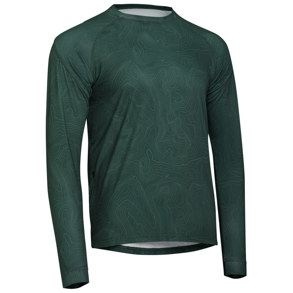 Rivelo Mens Contour Long Sleeve MTB Jersey (Woodland) (studio)
