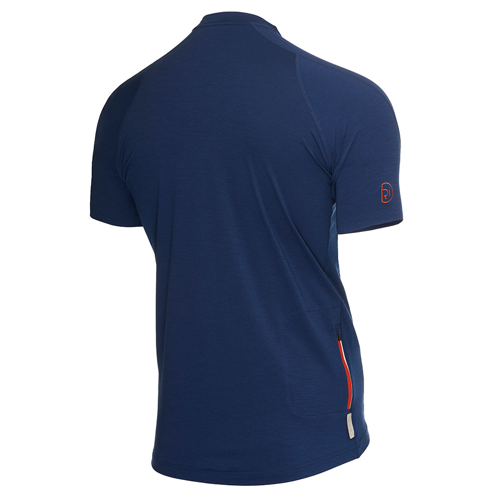 Rivelo Mens Easton Merino Blend Henley Jersey (Navy) (studio)