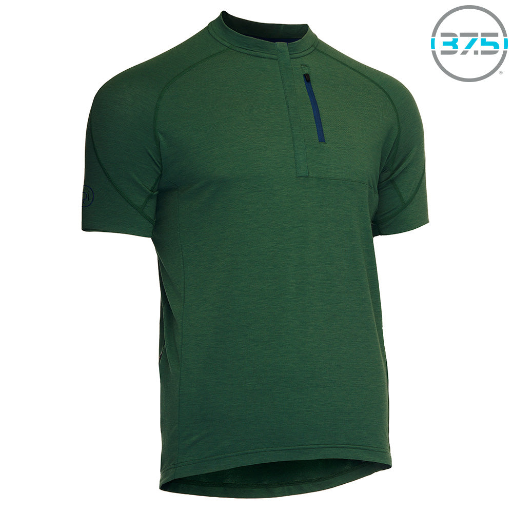 Rivelo Mens Easton Merino Blend Henley Jersey (Racing Green) (studio)