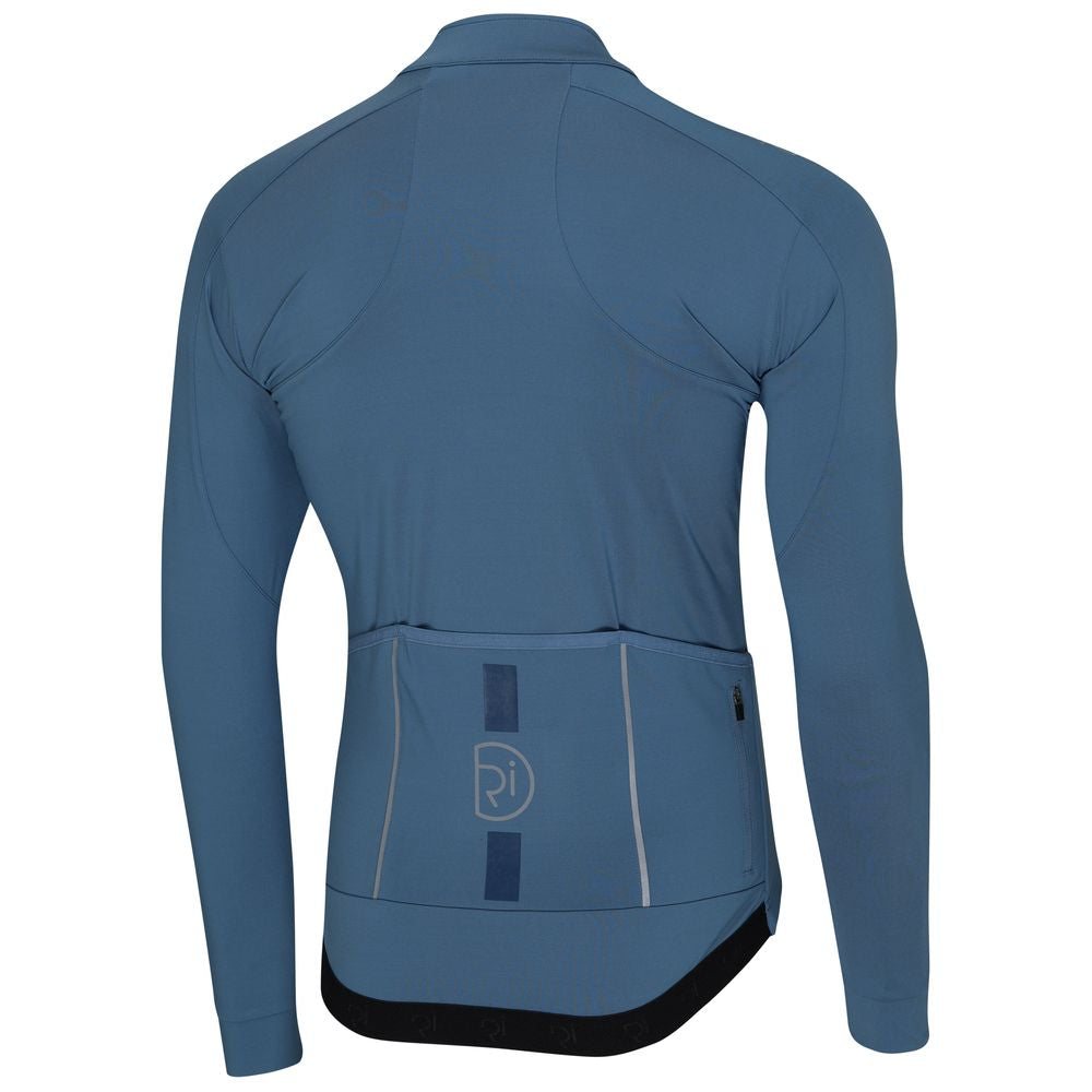Rivelo Mens Eco Felcott Thermal Long Sleeve Jersey (Airforce/Navy) (studio)