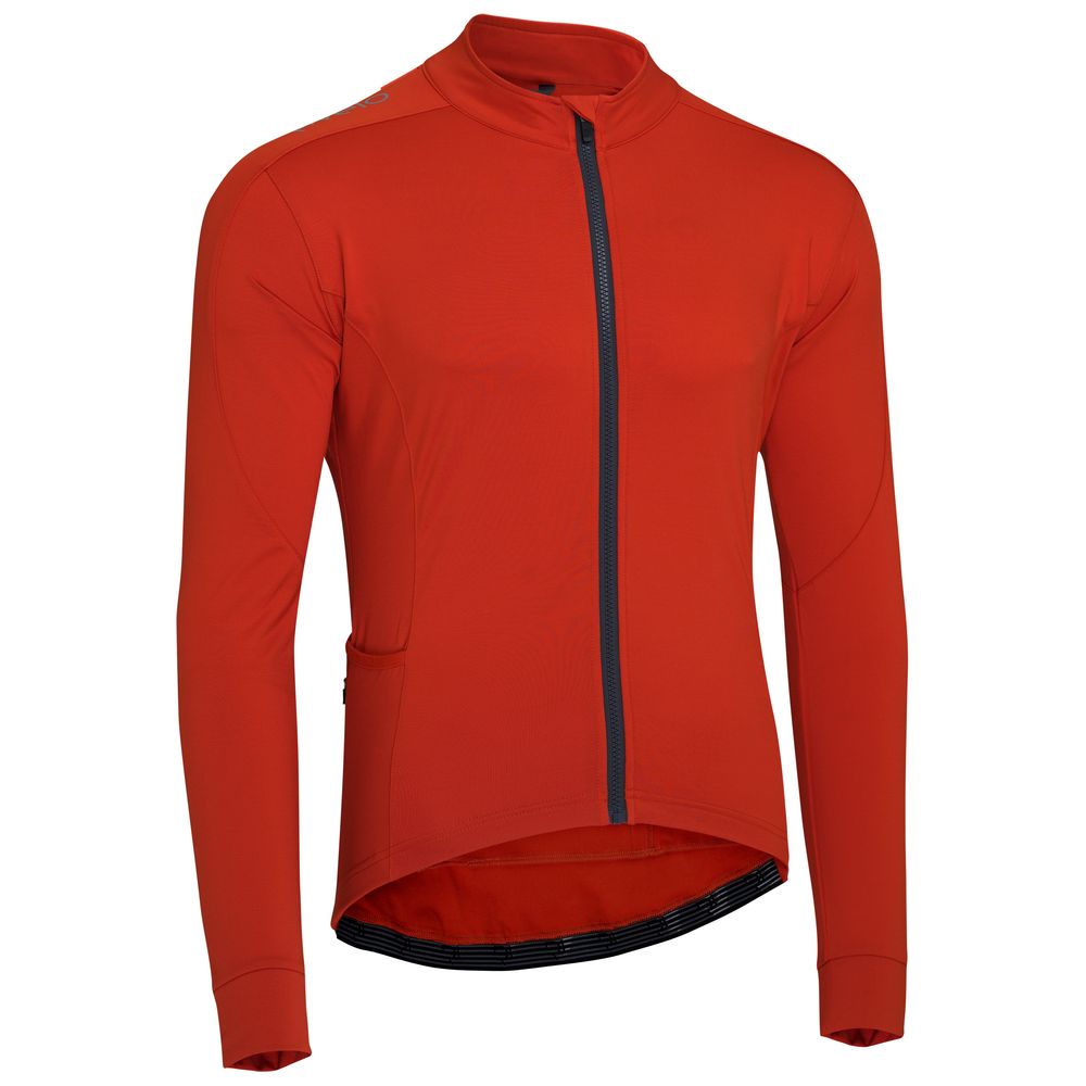 Rivelo Mens Eco Felcott Thermal Long Sleeve Jersey (Burnt Orange/Asphalt) (studio)