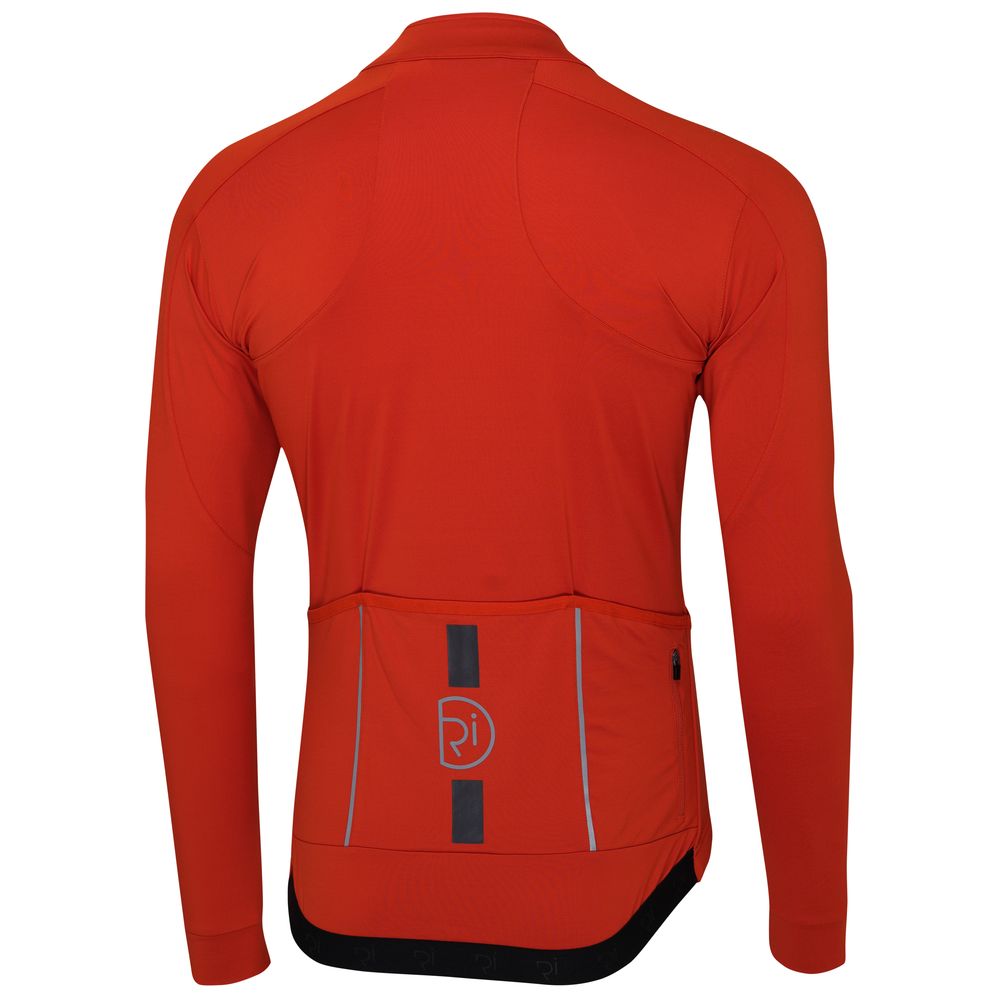 Rivelo Mens Eco Felcott Thermal Long Sleeve Jersey (Burnt Orange/Asphalt) (studio)