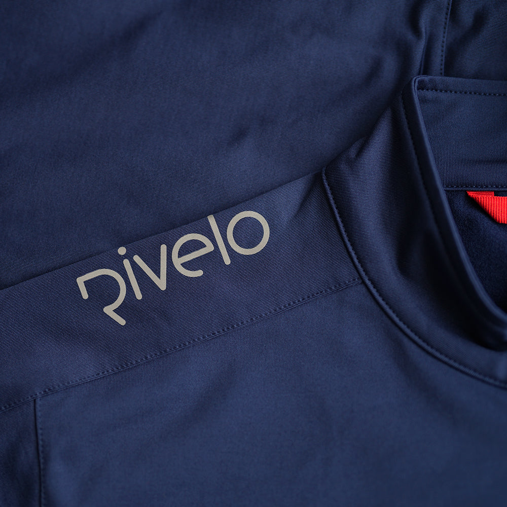 Rivelo | Mens Eco Felcott Thermal Long Sleeve Jersey (Navy/Red)