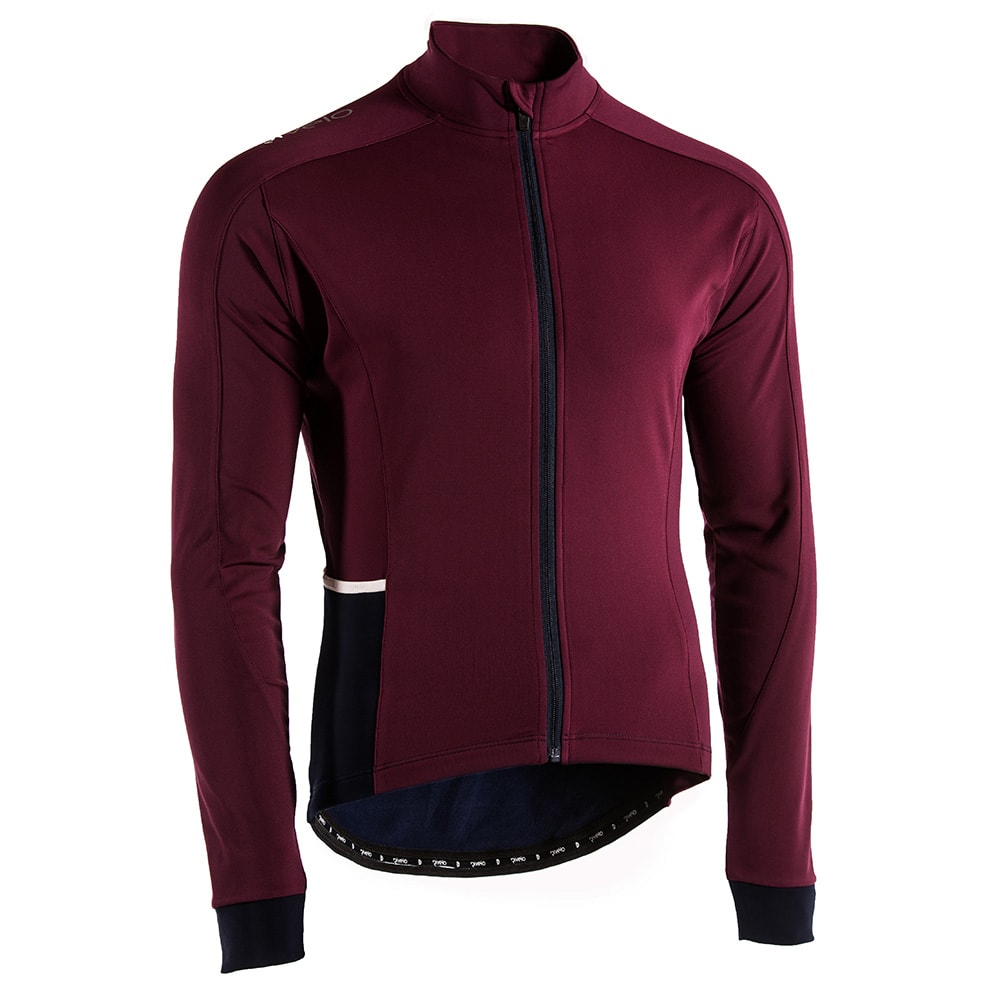 Rivelo Mens Felcott Thermal Long Sleeve Jersey (Burgundy/Navy) (studio)