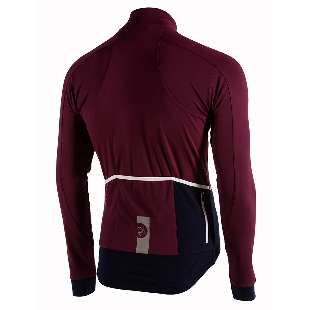 Rivelo Mens Felcott Thermal Long Sleeve Jersey (Burgundy/Navy) (studio)
