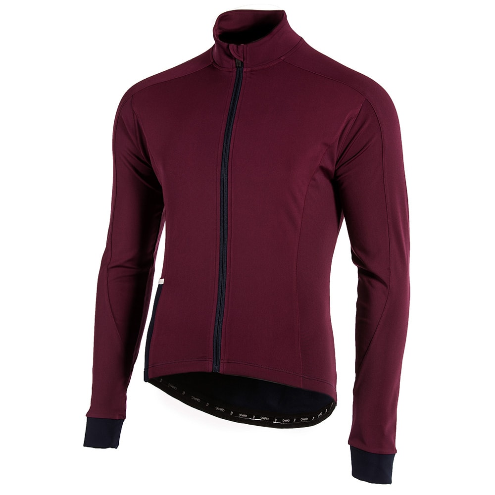 Rivelo Mens Felcott Thermal Long Sleeve Jersey (Burgundy/Navy) (studio)