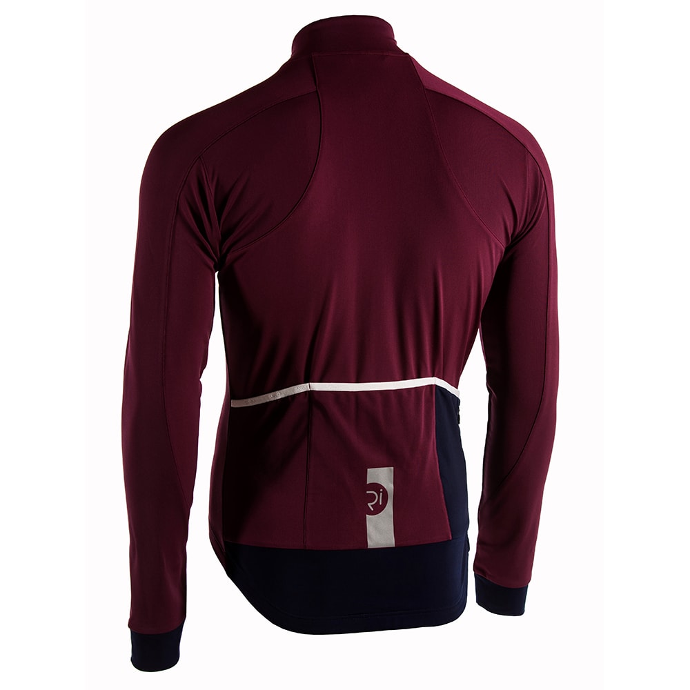 Rivelo Mens Felcott Thermal Long Sleeve Jersey (Burgundy/Navy) (studio)
