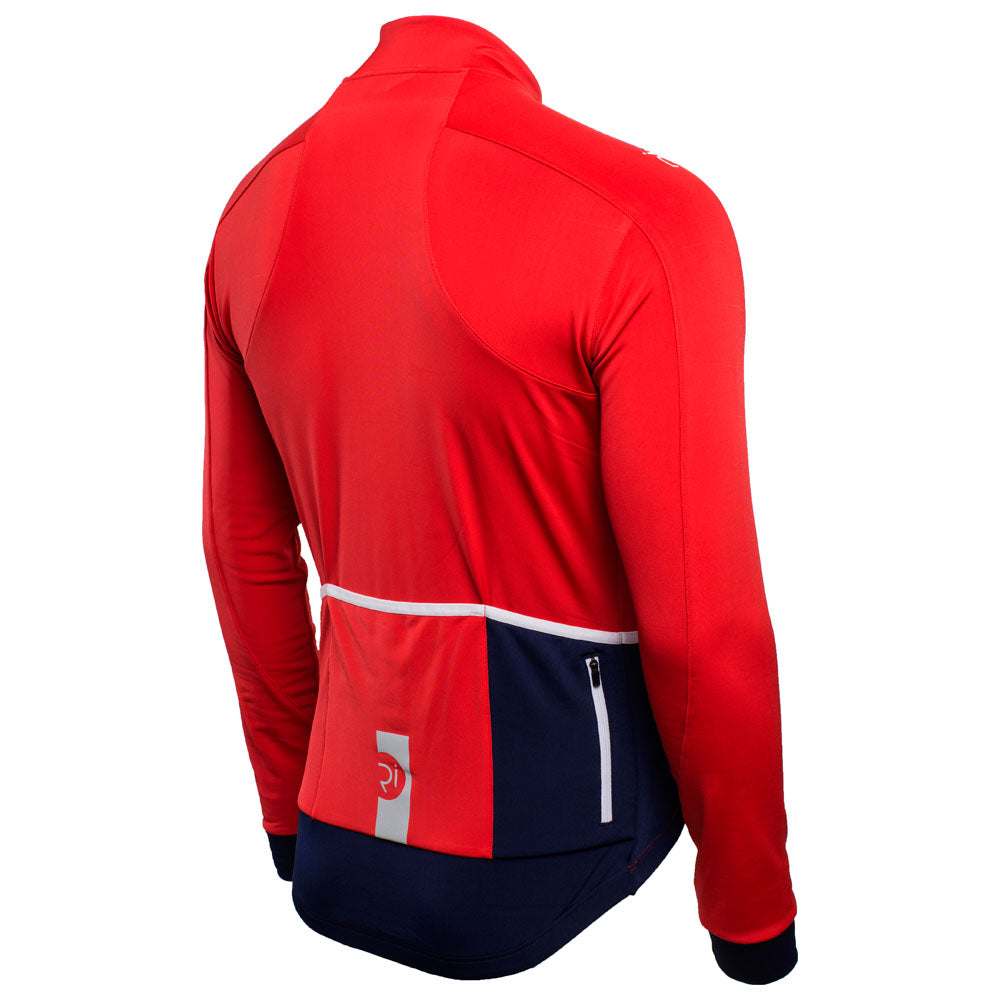 Rivelo | Mens Felcott Thermal Long Sleeve Jersey (Red/Navy)