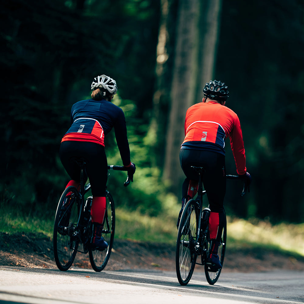 Rivelo | Mens Felcott Thermal Long Sleeve Jersey (Red/Navy)