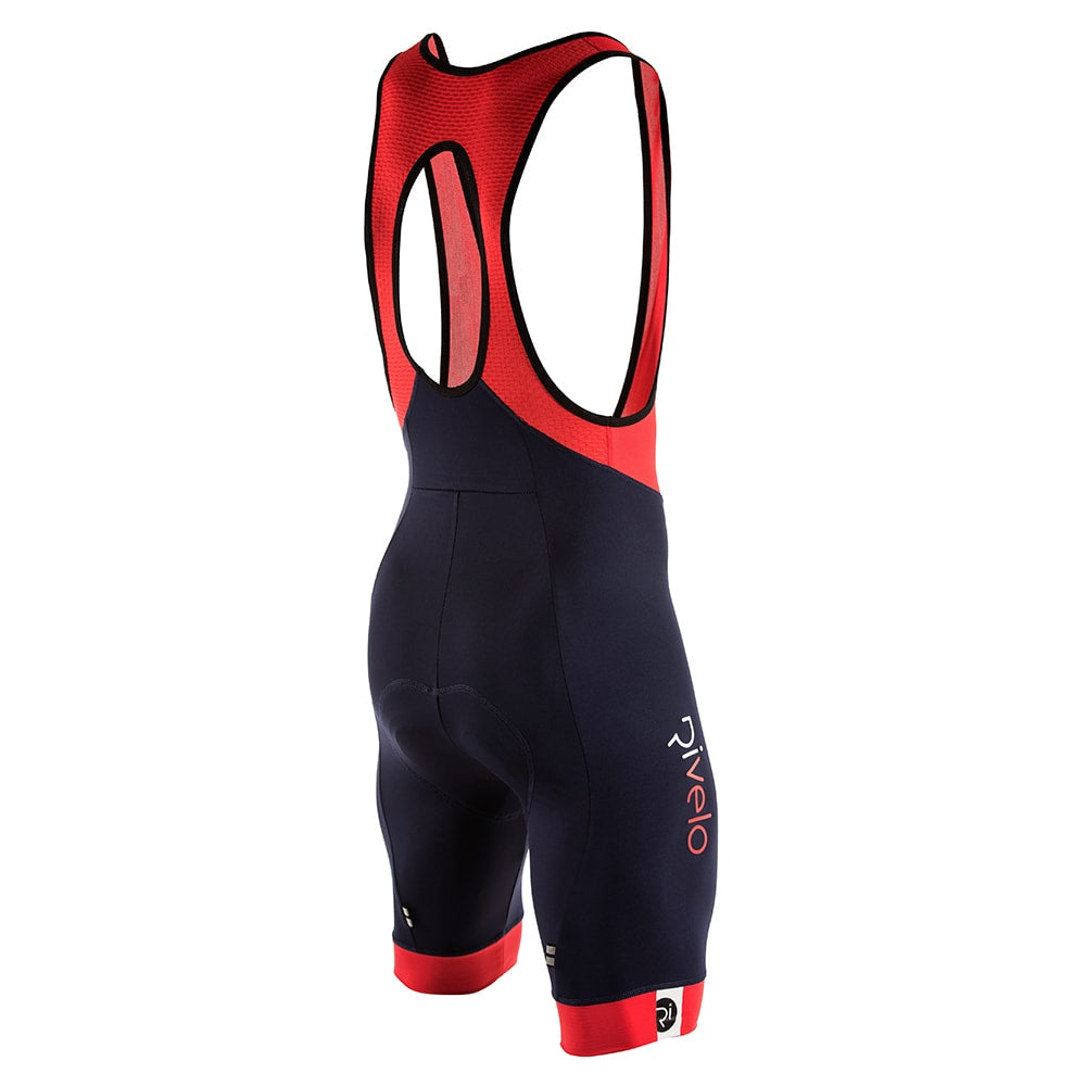 Rivelo Mens Honister Bib Shorts (Navy/Red) (studio)