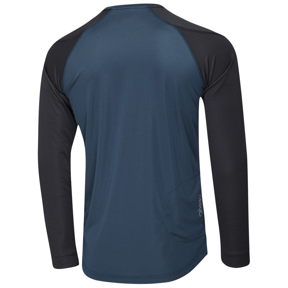 Rivelo Mens Kentmere Long Sleeve MTB Jersey (Marine/Slate) (studio)