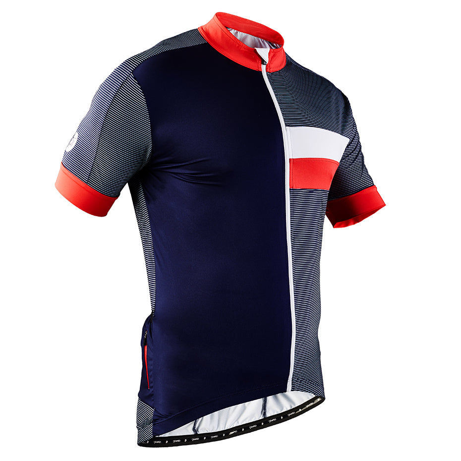 Rivelo Mens Peaslake Jersey (Navy/Red) (studio)