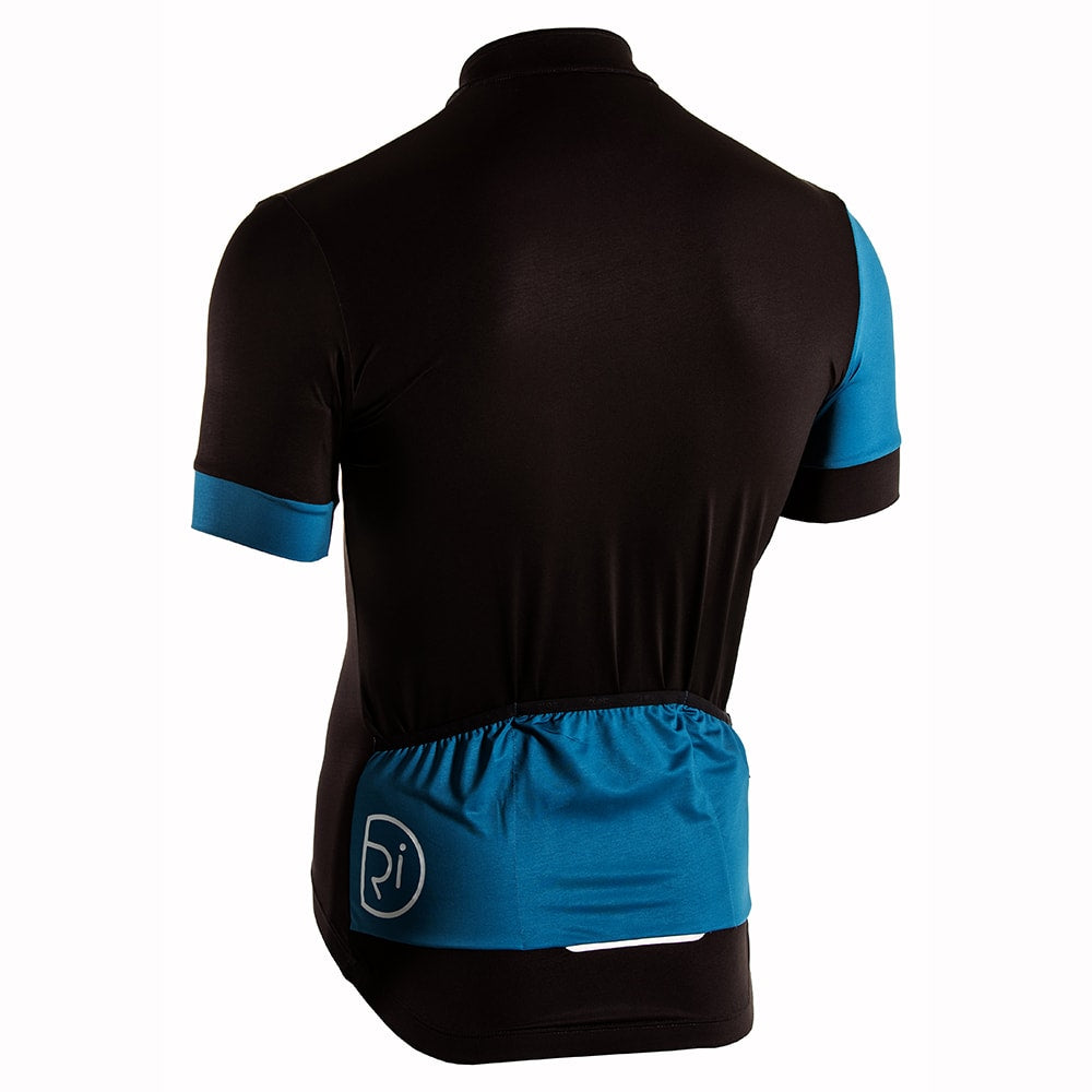 Rivelo Mens Porlock Jersey (Black/Teal) (studio)