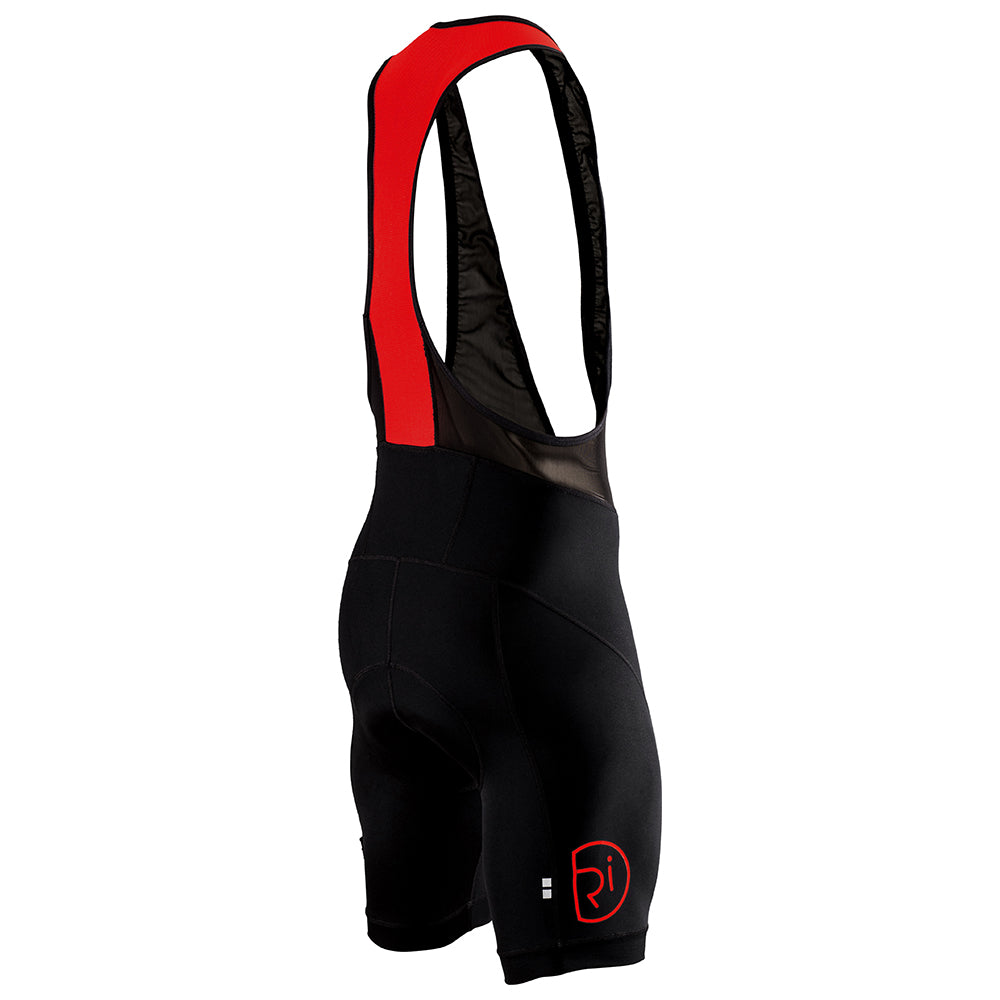 Rivelo Mens Prestwick Bib Shorts (Black/Red) (studio)