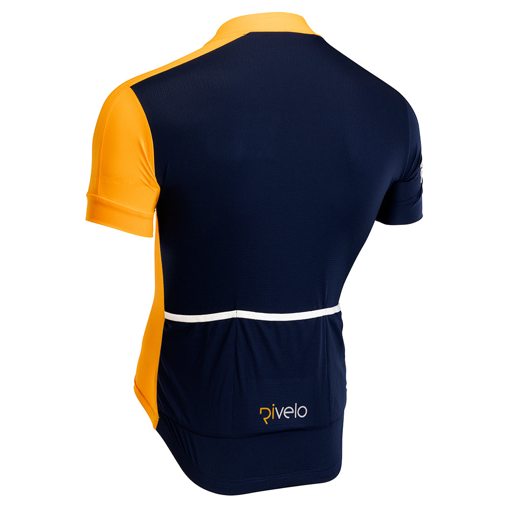 Rivelo Mens Steyning Jersey (Navy/Yellow) (studio)